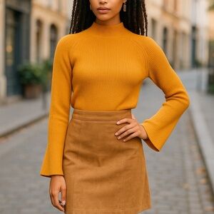 Banana Republic Women’s Flare Sleeve Sweater Mustard  Viscose Rayon Small